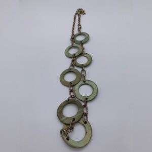 Endless Vintage Wooden Hoop Chain Link Necklace 40”